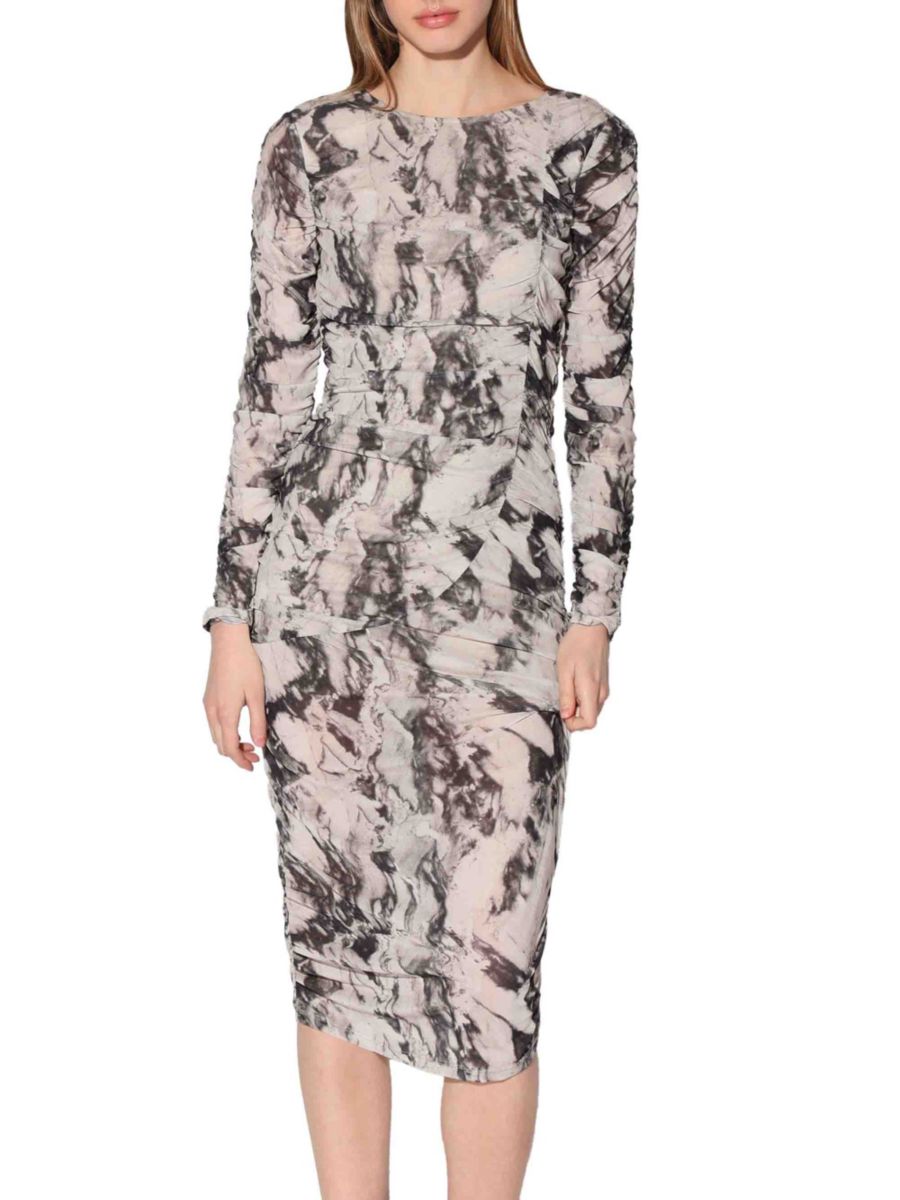 

Платье-футляр Josey Abstract Midi Walter Baker, цвет Cream Black Marble