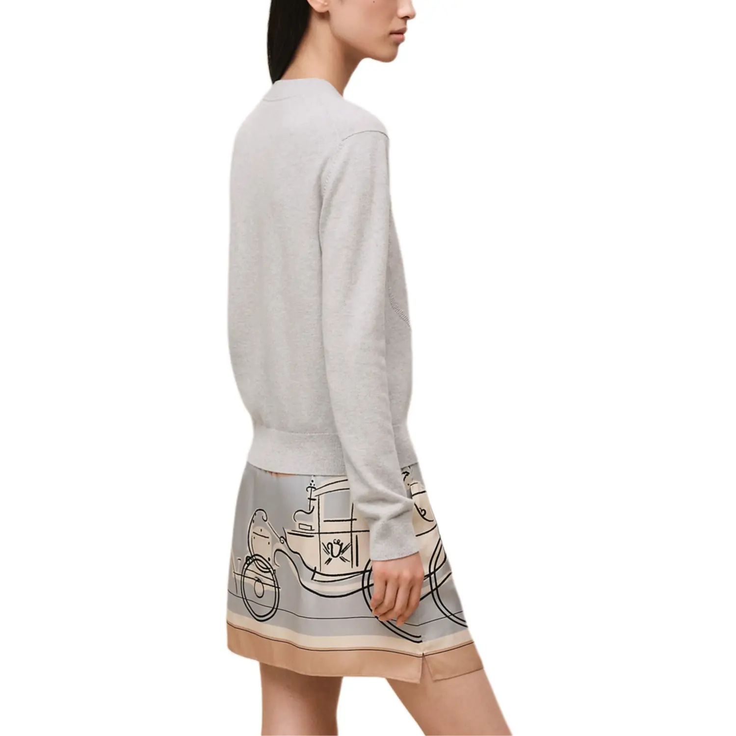 

SS26 Кашемировый свитер Women's HERMES, серый синий