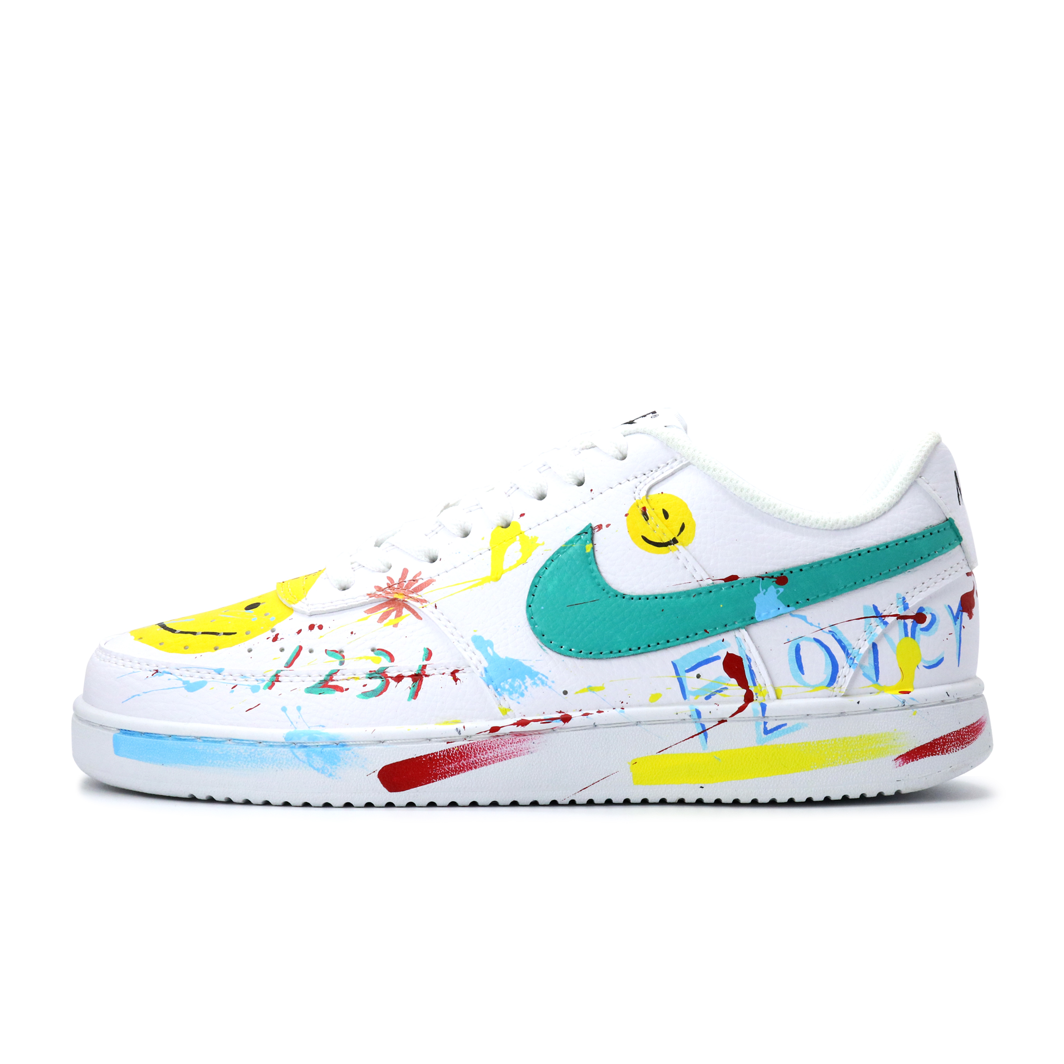 

Nike Кроссовки для скейтбординга Court Vision 1, мужские, низкие, белые/желтые/зеленые/красные/синие