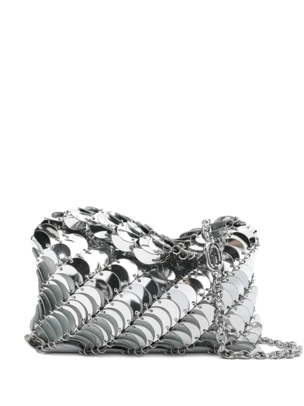 

Плечевая сумка на цепочке с дисковым декором Rabanne, серый