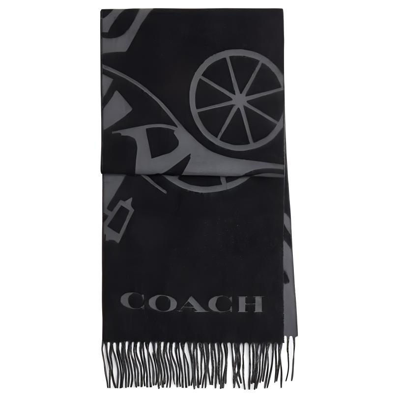 

COACH Кашемировые вязаный шарф унисекс черного цвета