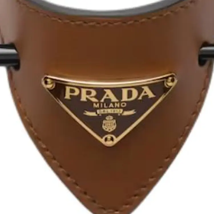 Кожаная заколка для волос Prada, cognac — фото 2