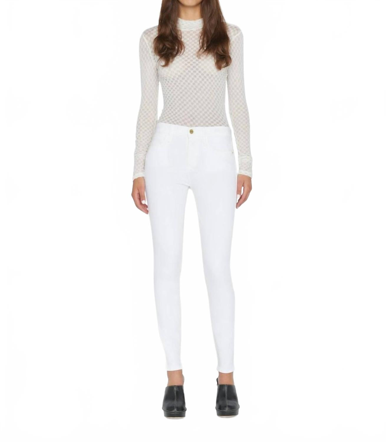 

Леви Хай Скинни Джинсы в белом FRAME