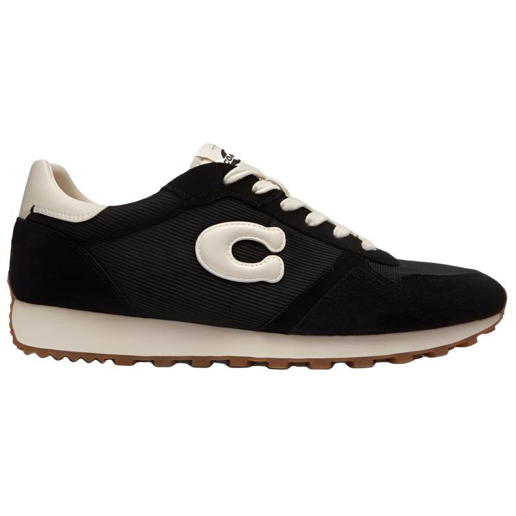 COACH Кроссовки мужские Runner Cow Split Leather низкие повседневные Black — фото 3