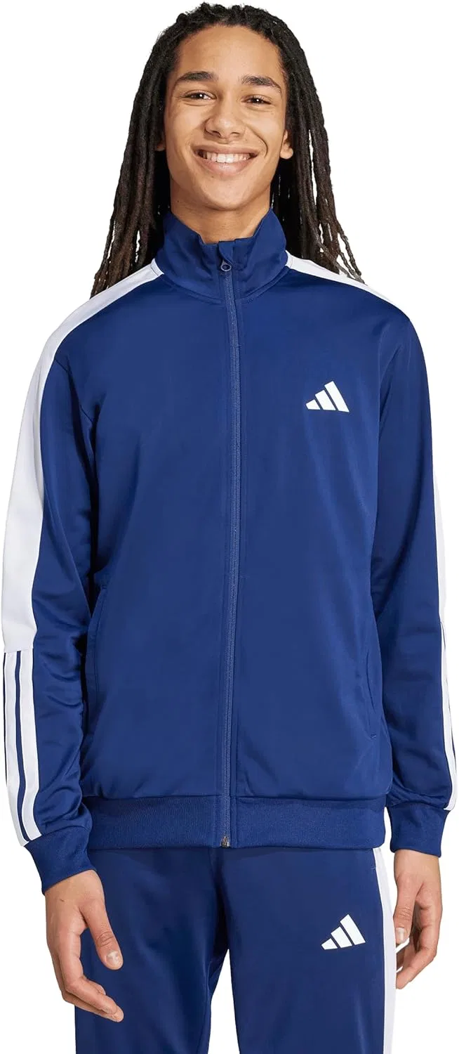 Толстовка трек, цветблок, adidas, Dark Blue/White