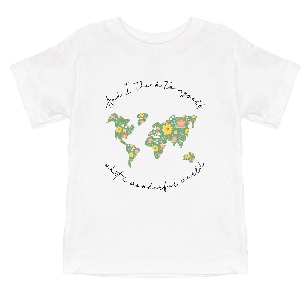 

Футболка с короткими рукавами и рисунком What A Wonderful World для малышей The Juniper Shop, белый