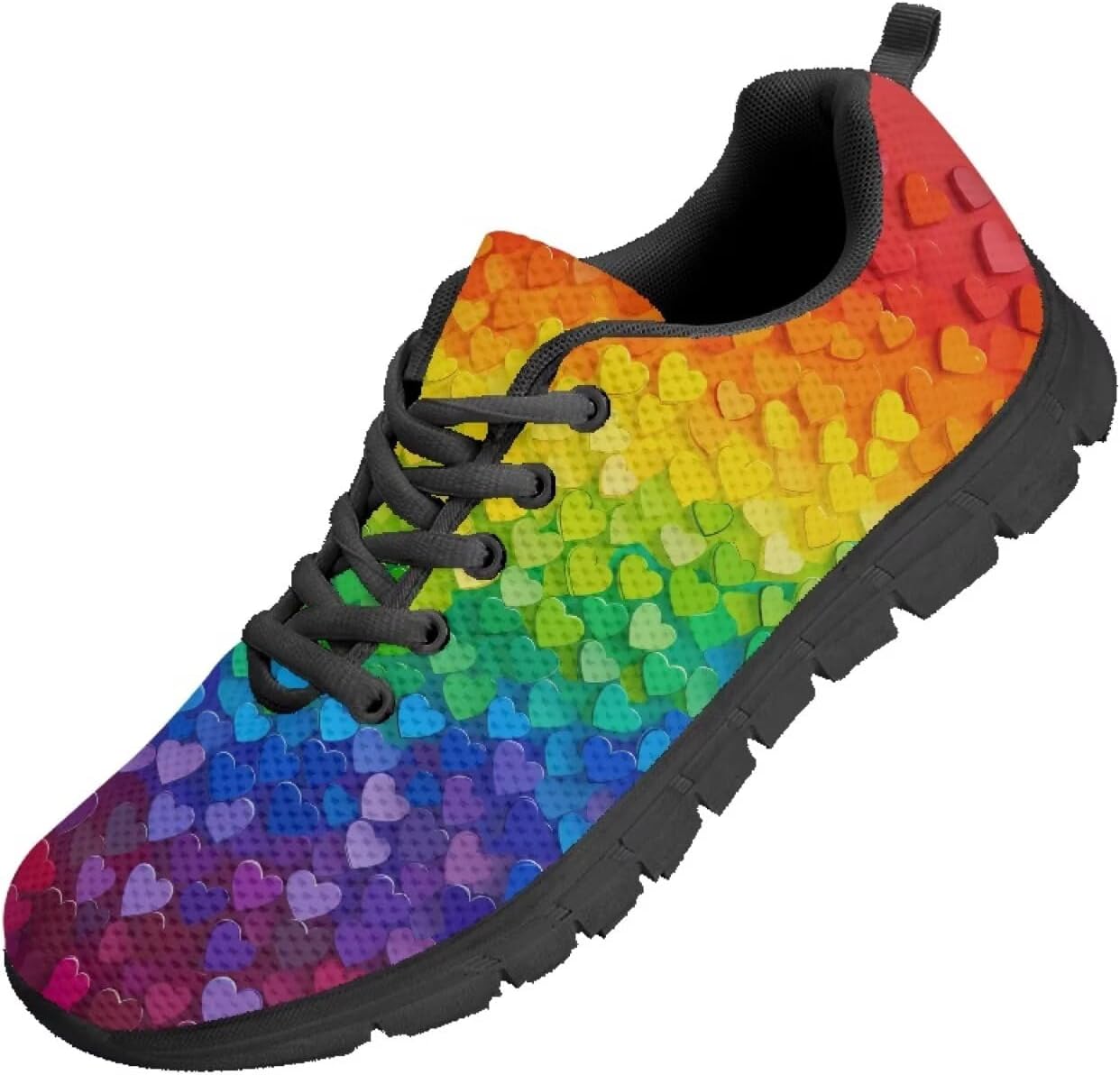 

Кроссовки Funnydude с забавным принтом для мужчин, повседневная обувь для прогулок, удобные весенние кроссовки, Rainbow