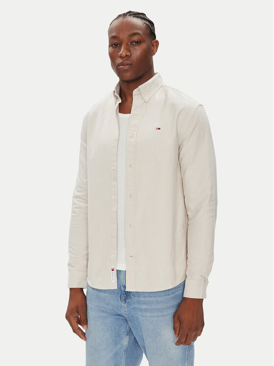 

Рубашка regular fit DM0DM21298 Tommy Jeans, бежевый