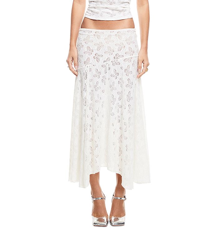 

Кружевная юбка с носовым платочком по подолу Lioness, белый
