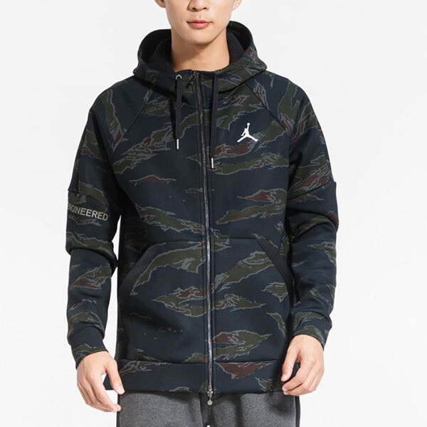 Куртка Air Jordan Men s Space Cotton Warm Sports Casual Hooded Jacket Black, черный — фото 3