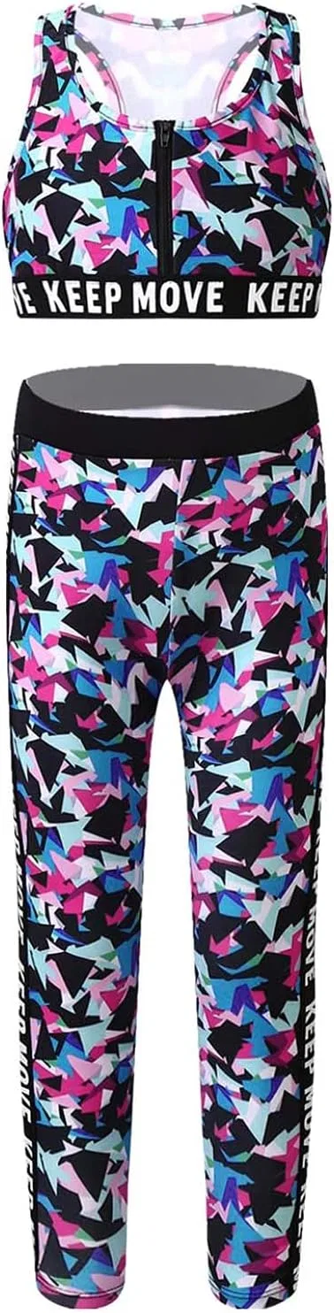 Детский спортивный костюм из топа и леггинсов Moggemol, 2 предмета, Zipper-colorful