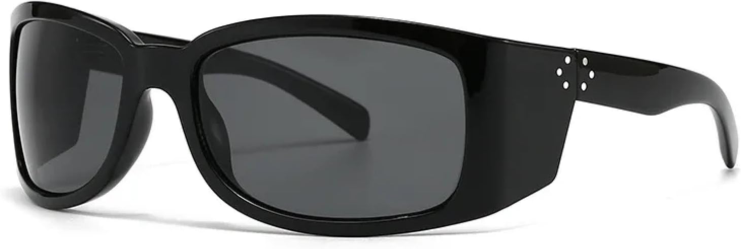 

Солнцезащитные очки в крупной оправе неправильной формы для женщин и мужчин, в стиле люкс, винтаж, панк, популярные, для путешествий, с защитой от УФ-излучения UV400 TVTBBVV, Black Black