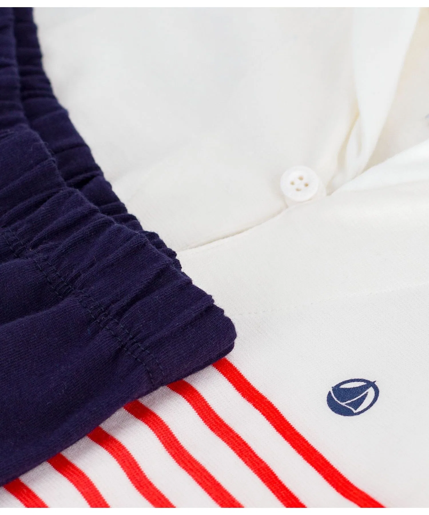 Детский комплект из хлопка в полоску Petit Bateau синий — фото 4
