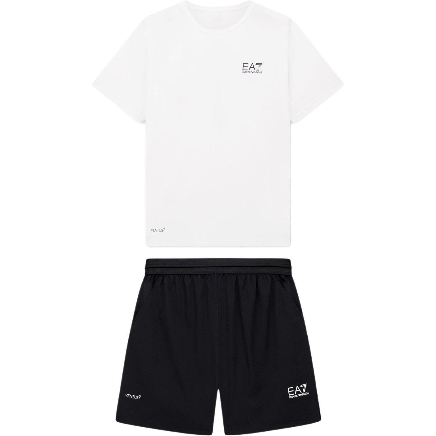 

Спортивный костюм из двух частей с принтом логотипа EMPORIO ARMANI, белый/черный