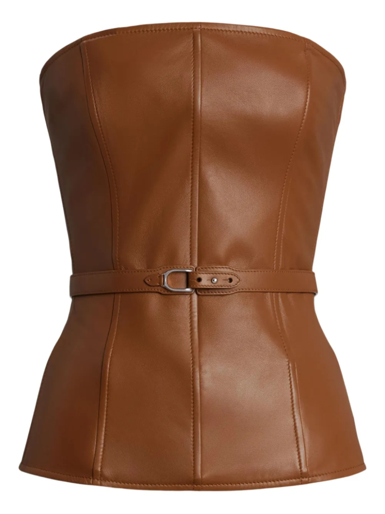 

Ralph Lauren Collection топ без бретелей с пряжкой, коричневый