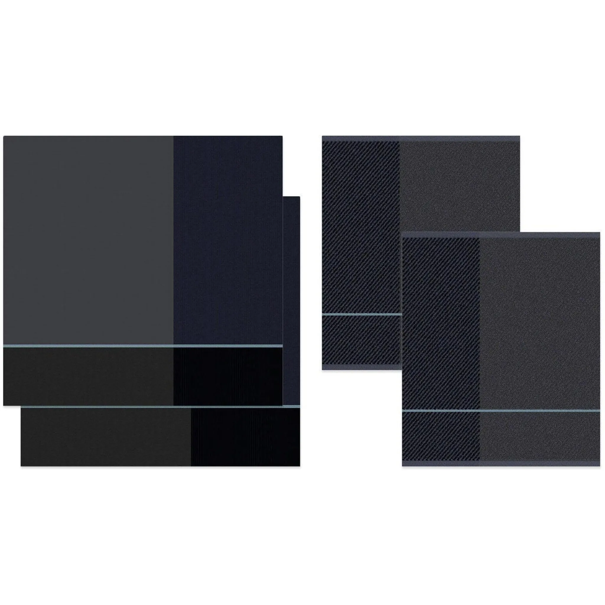 

DDDDD кухонное полотенце «Blend», (набор, 4 шт.), комбинированный набор_ 2 кухонных полотенца и 2 кухонных полотенца, антрацит