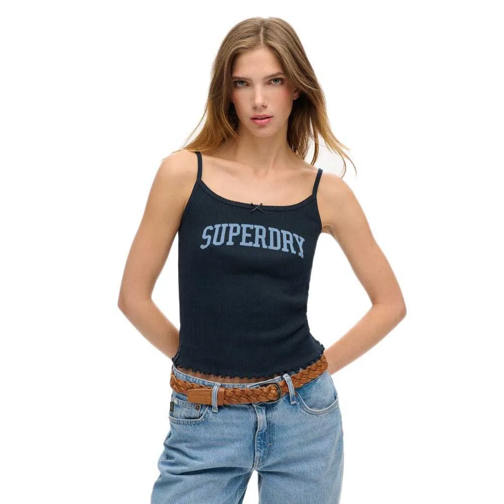 

Футболка без рукавов Superdry Athletic Graphic Pointele Cami, синий