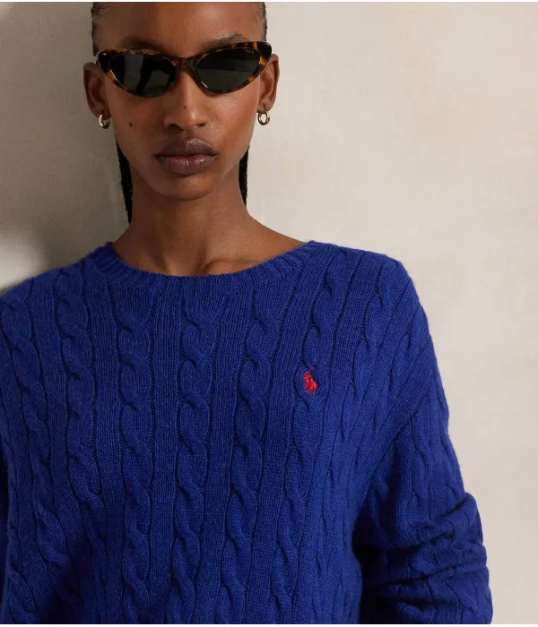 Шерстяной свитер Loose fit Polo Ralph Lauren, синий — фото 4