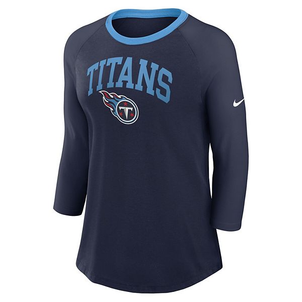 Женская футболка с рукавом 3/4 Tennessee Titans цвета navy Nike — фото 3