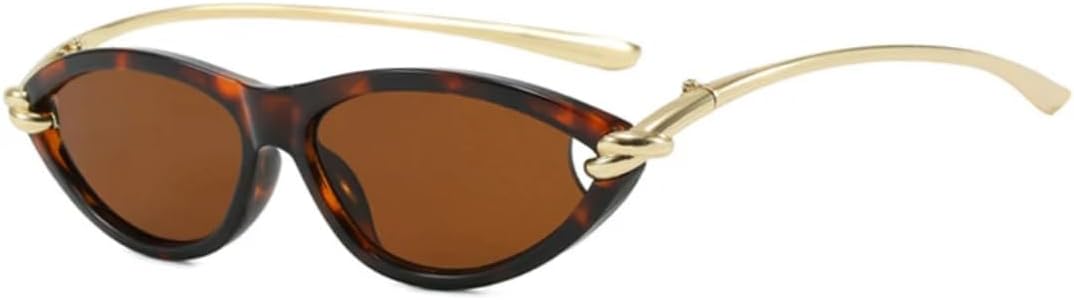 

Роскошные солнцезащитные очки в маленькой оправе «кошачий глаз» для женщин, модные солнцезащитные очки для мужчин, для активного отдыха, вождения, путешествий, с защитой от УФ-излучения UV400 TKKTLLT, Leopard Brown