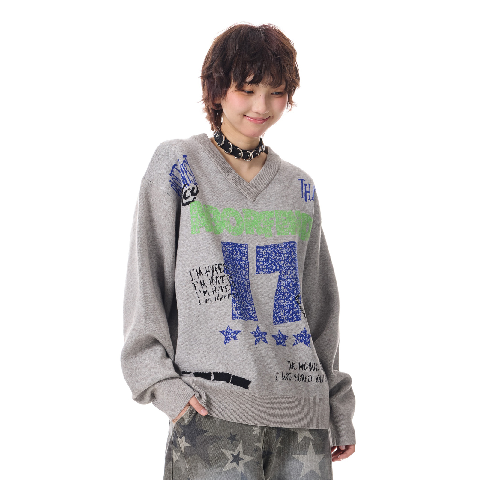 

NEVER RULE Трикотажная база Unisex Gray V-образный вырез Moderate