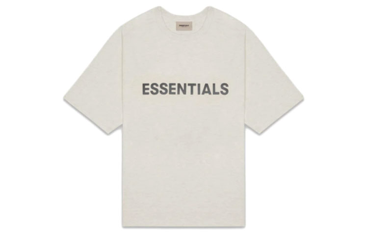 Футболка Boxy с аппликацией логотипа Fear Of God Essentials, овсяный — фото 2
