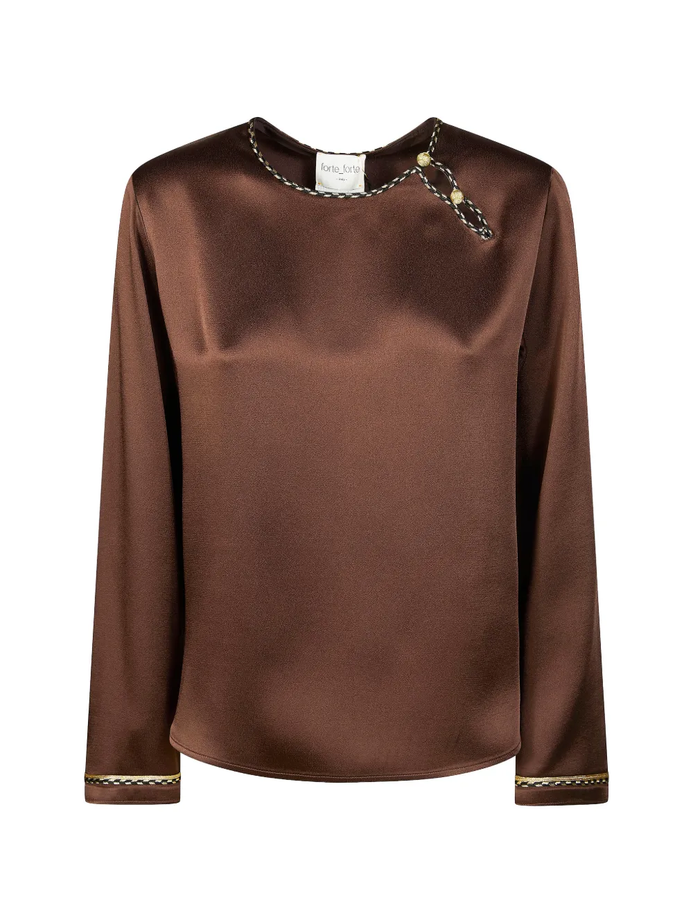 

Рубашка с плетеной отделкой Forte Forte, коричневый