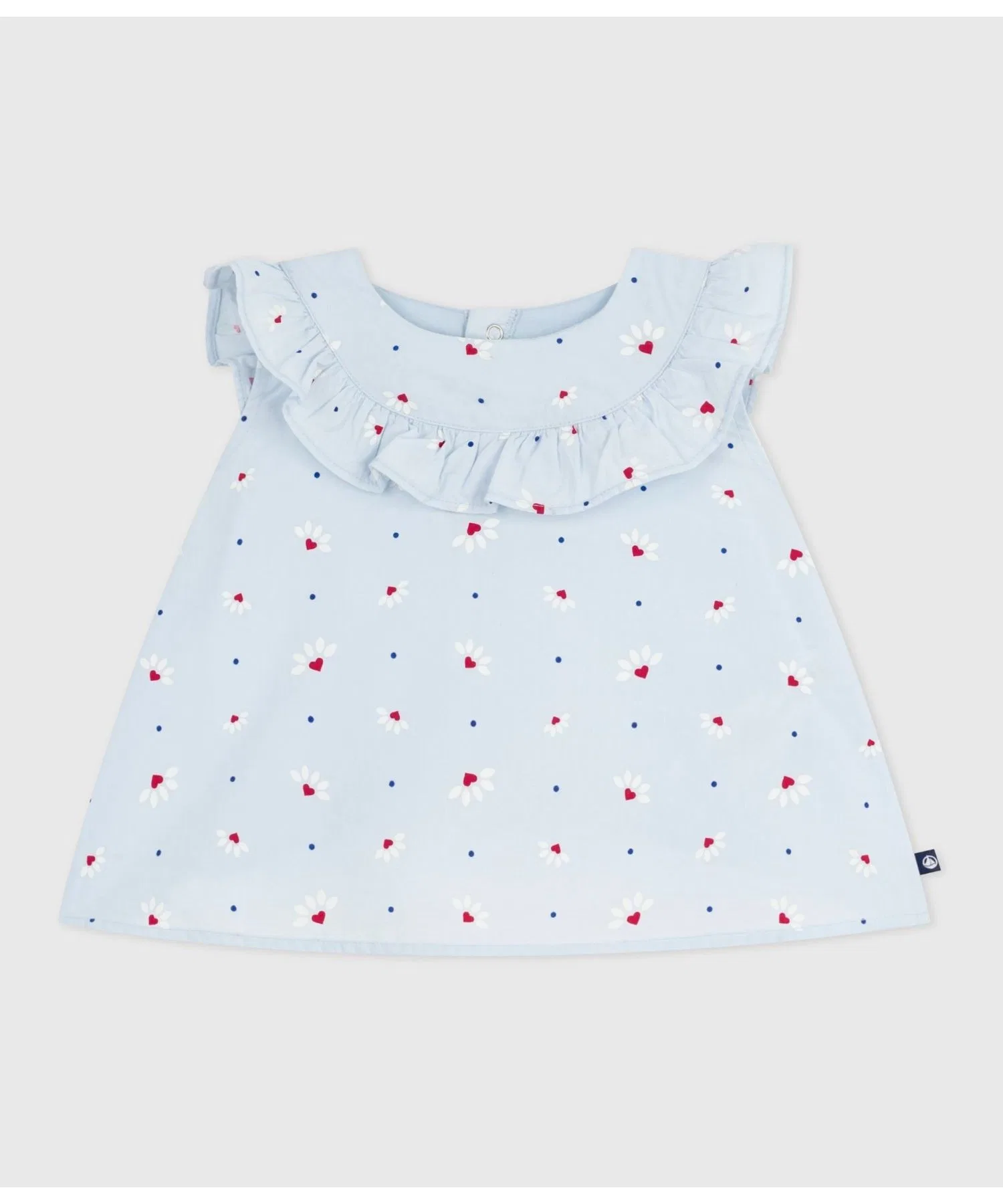 Детская футболка PETIT BATEAU из хлопка светло-голубого цвета
