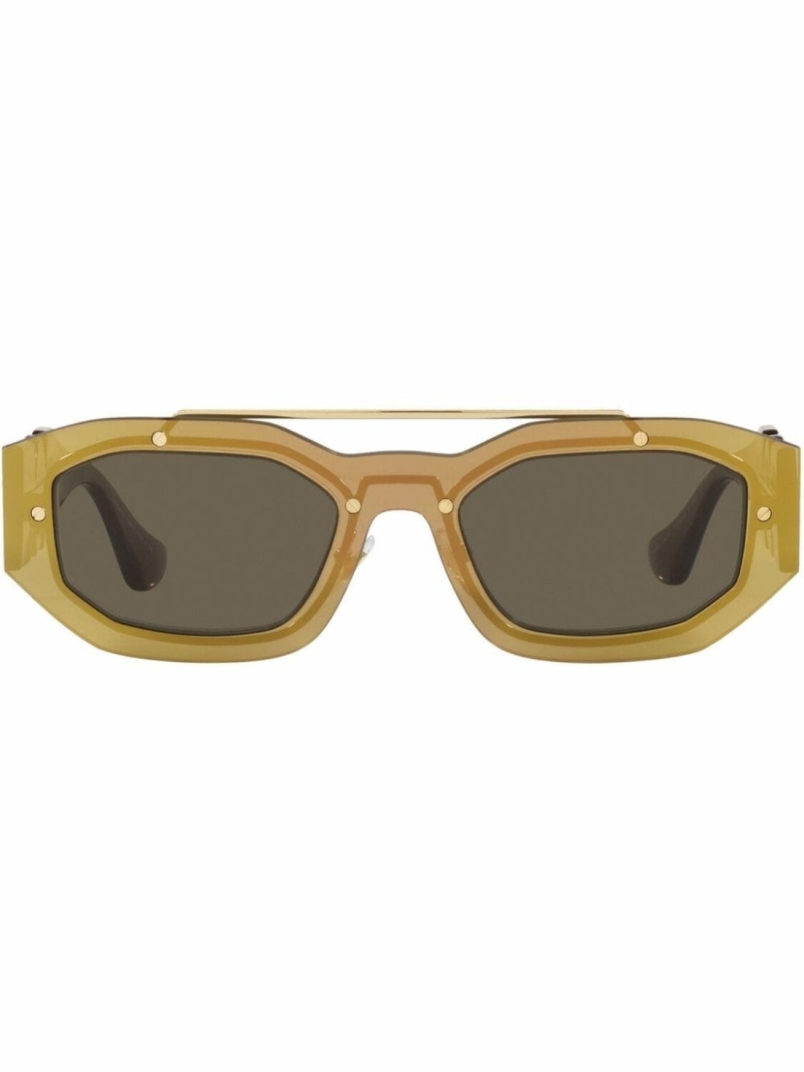 

Versace Eyewear солнцезащитные очки в прямоугольной оправе, коричневый