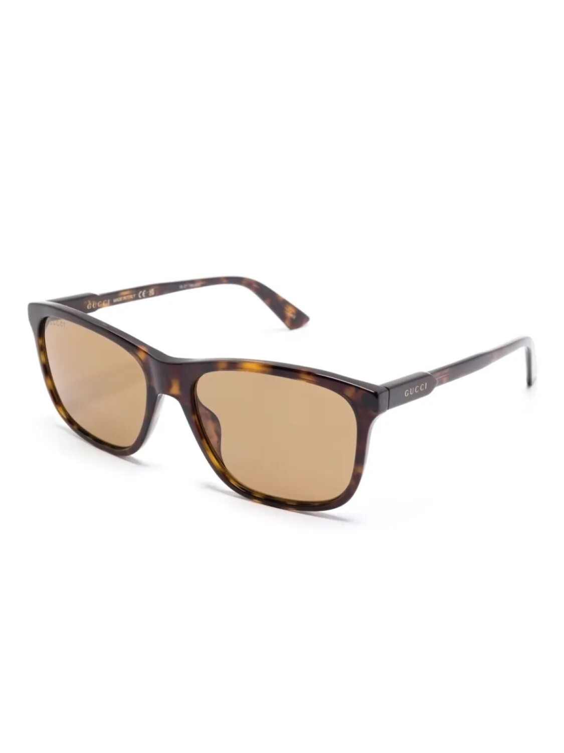 Солнцезащитные очки Gucci Eyewear в прямоугольной оправе, коричневый — фото 2