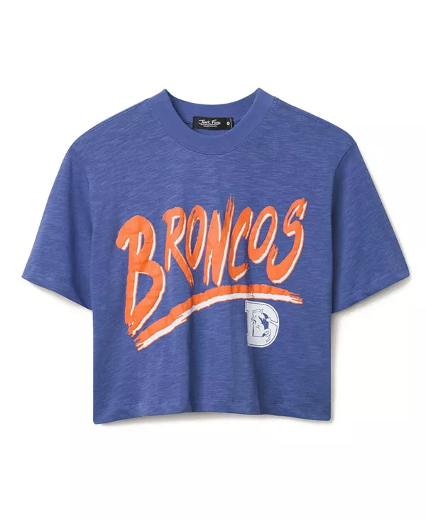 

Женская футболка с высоким воротником NFL Denver Broncos Thrill Junk Food Clothing, синий
