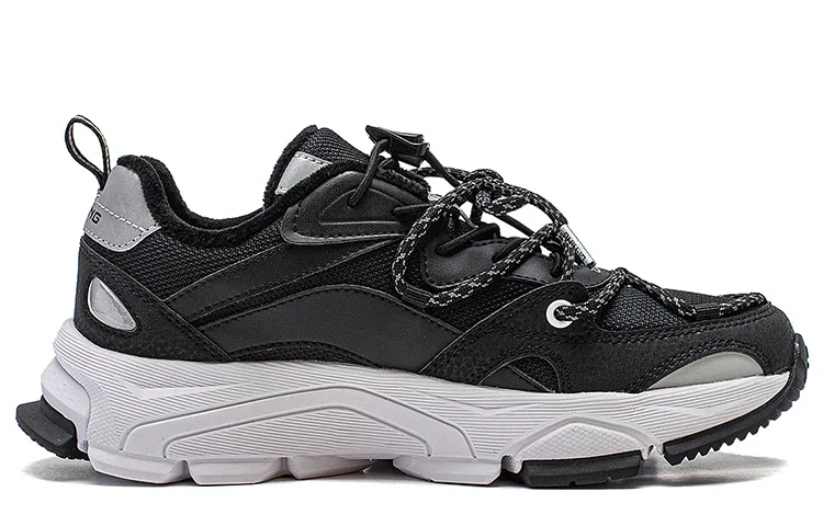 Кроссовки детские на шнуровке Li-Ning YOUNG Black Fleece-Lined — фото 3