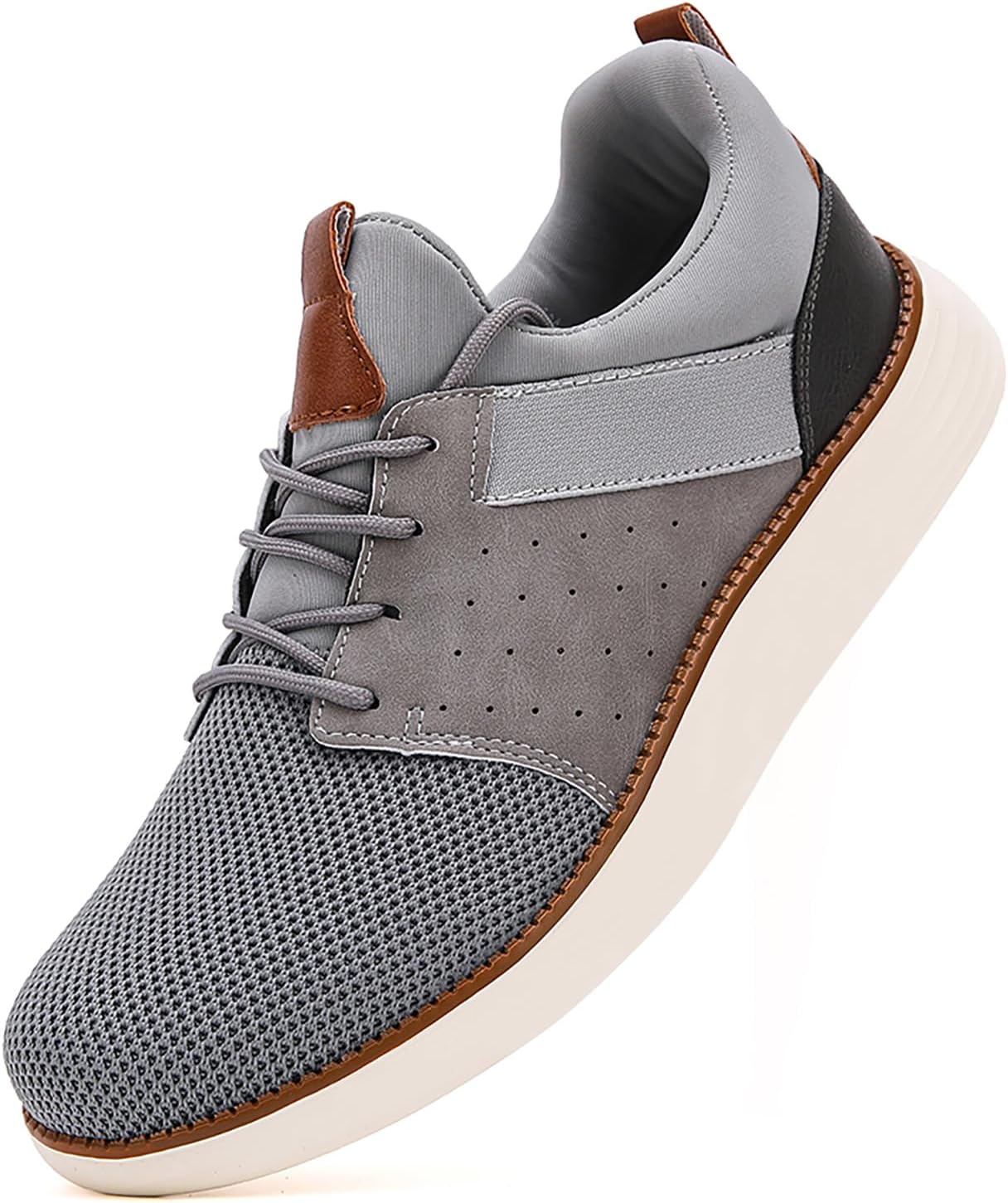 

Мужские туфли Drantren Мужская мода Дизайнерские сетчатые кроссовки Мужская обувь для прогулок Бизнес оксфорды на шнуровке, серый