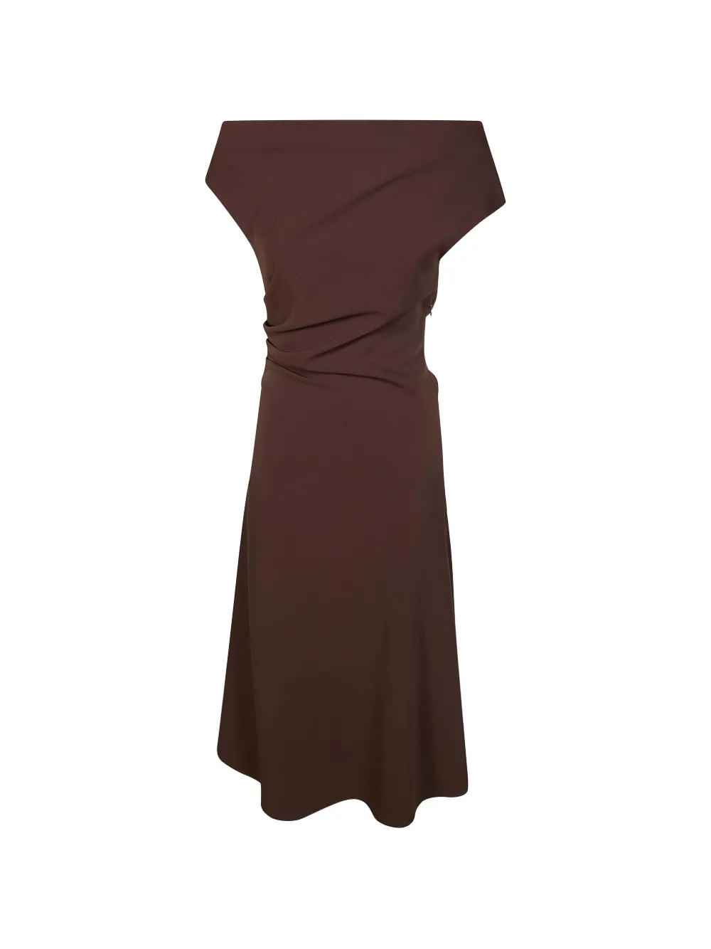 

Платье миди с сборками P.A.R.O.S.H., коричневый