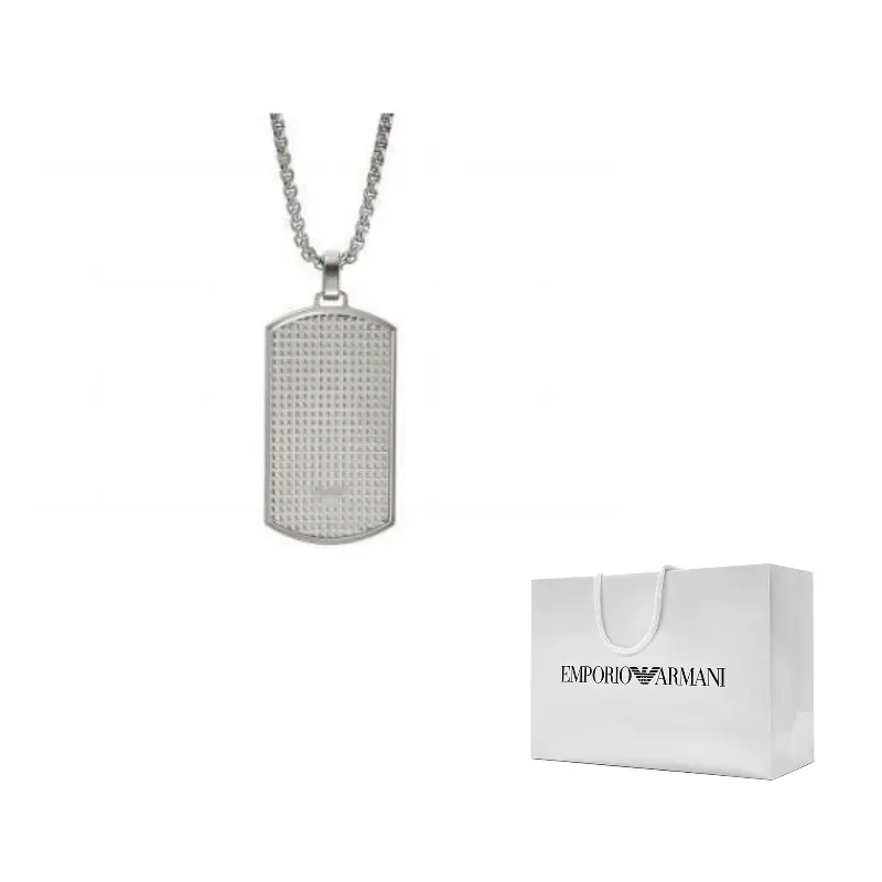 

Ожерелье в виде жетона из нержавеющей стали Emporio Armani, серебро