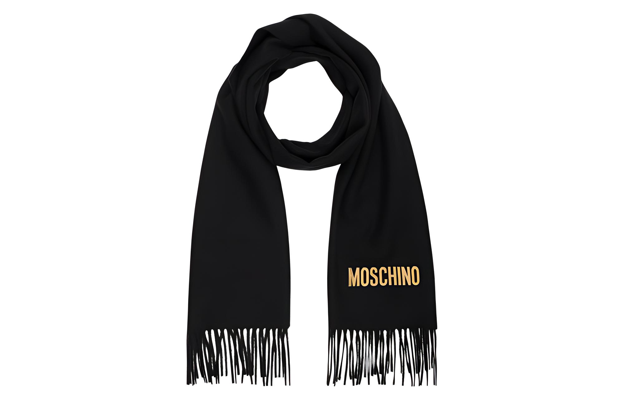 

Вязаный шарф женский черный MOSCHINO
