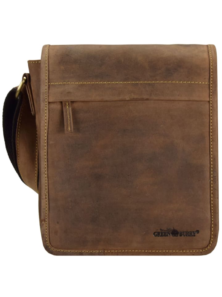 

Greenburry Винтажная кожаная сумка через плечо, 23 см, коричневого цвета