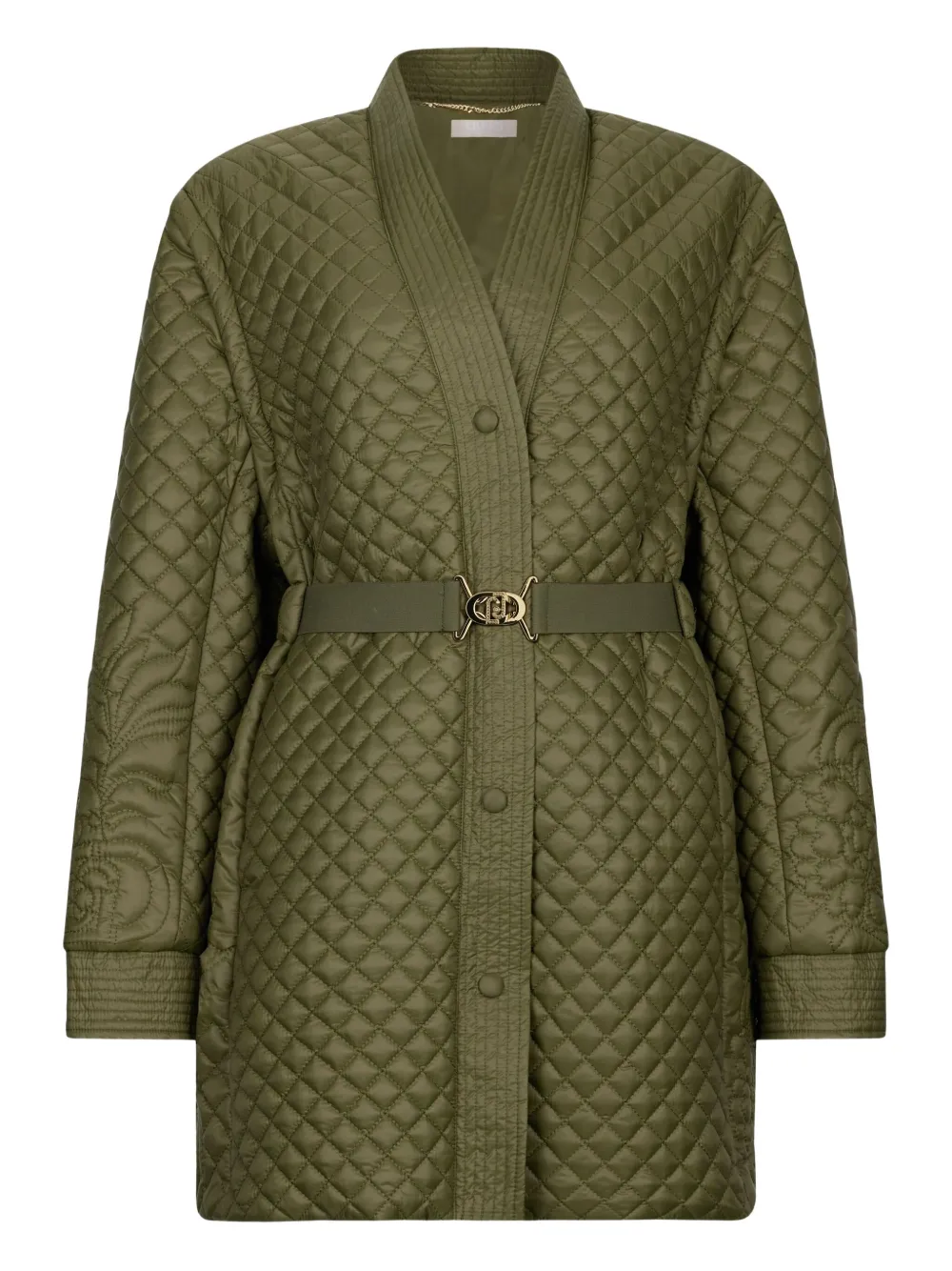 

Стеганое нейлоновое пальто с поясом Liu Jo, зеленый