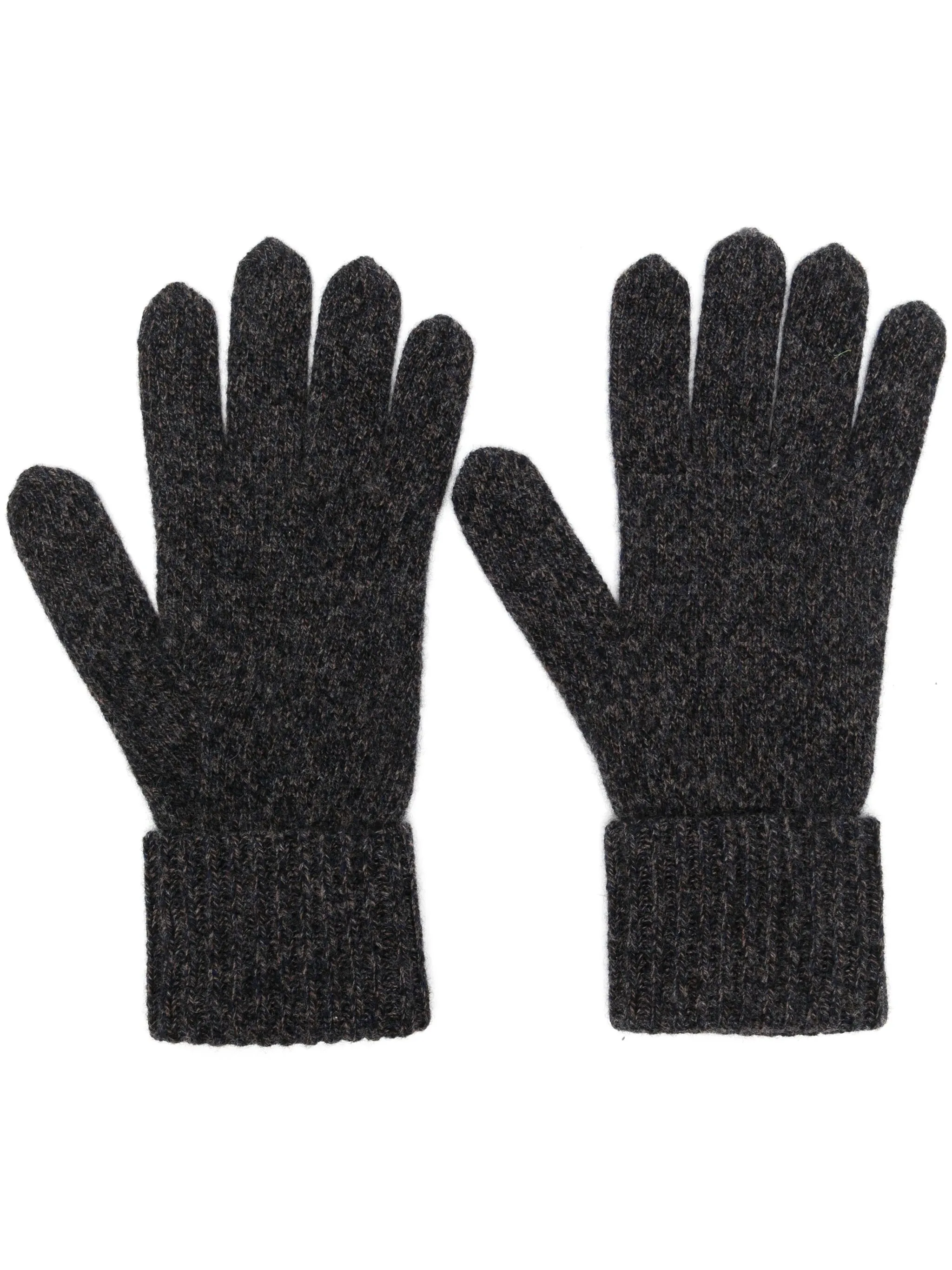 

Кашемировые перчатки в рубчик N.Peal, черный