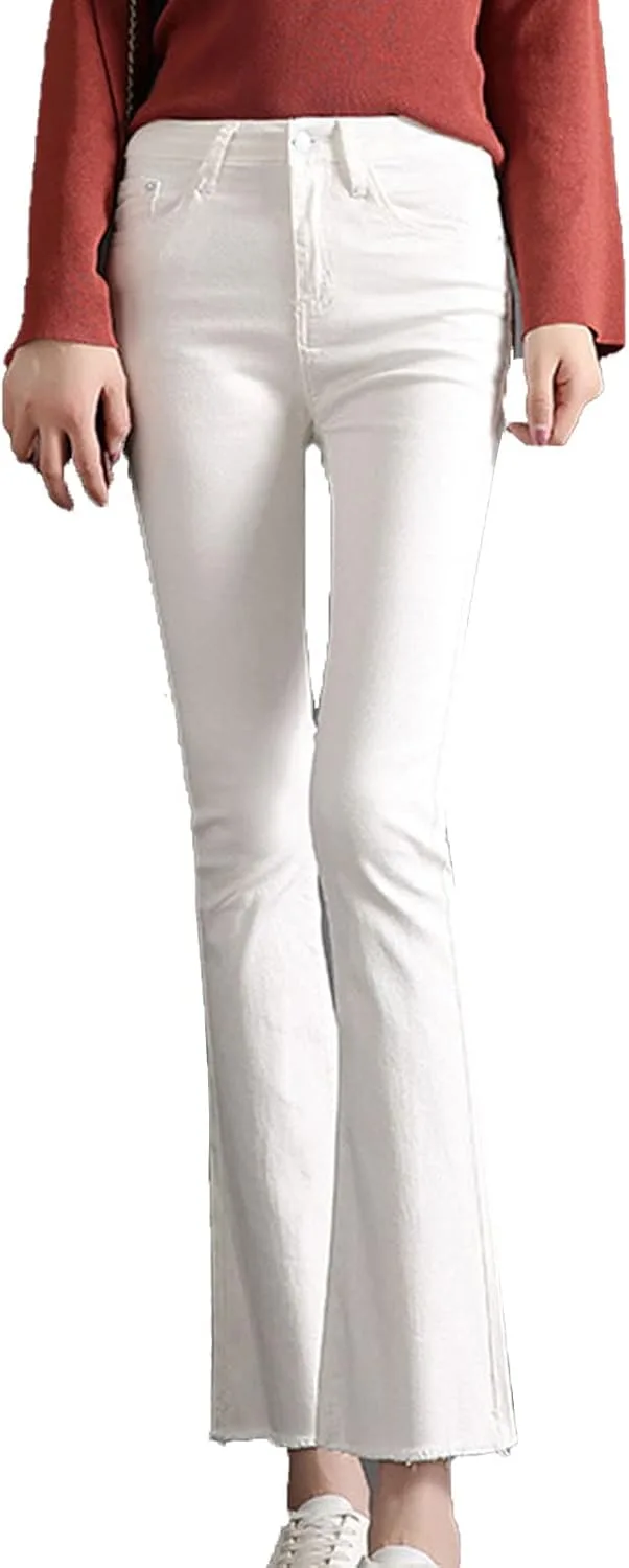 

Женские джинсы с зауженным клешем и эластичным поясом DGHM-JLMY