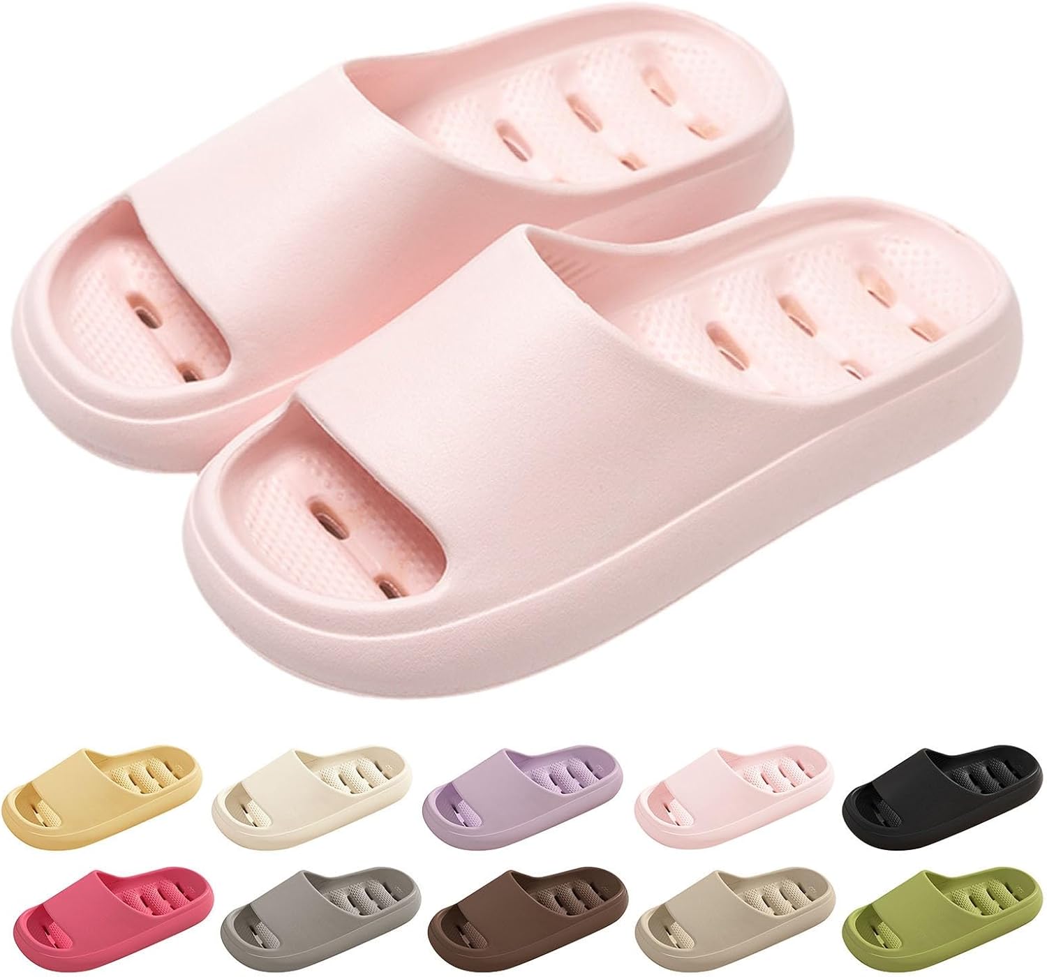 

Душевые тапочки для женщин и мужчин с массажным эффектом, мягкая амортизированная подошва - противоскользящие шлепанцы, быстро сохнущие сланцы, пляжные сандалии, переносные тапочки Generic, розовый