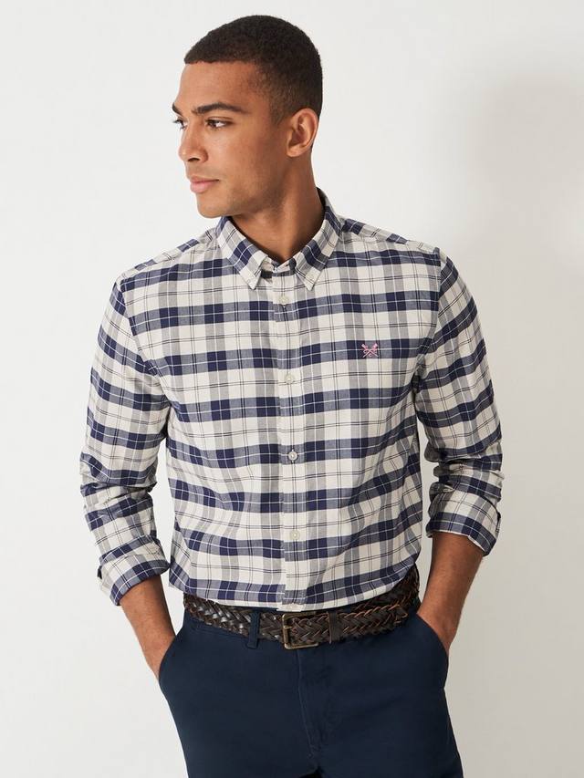 

Хёрст клетчатая оксфордская рубашка Crew Clothing, Cobalt Blue/White
