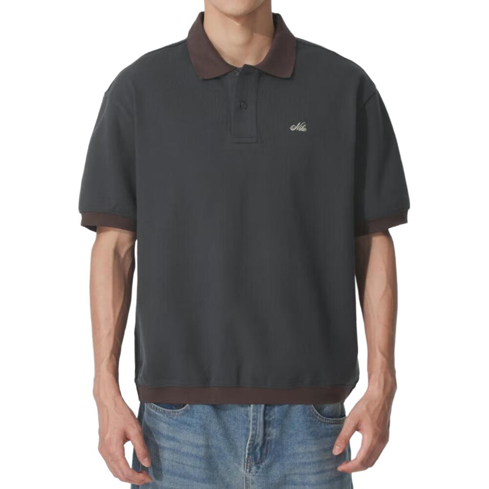 Life Men's Heavyweight Polo Nike, черный/коричневый — фото 2