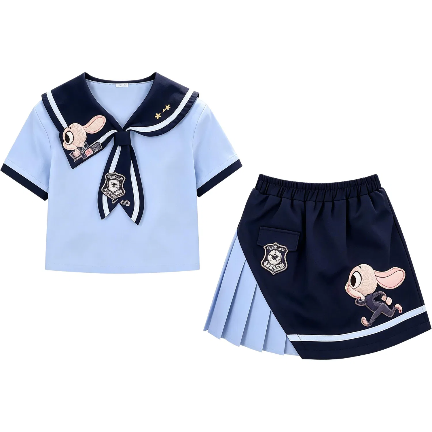 Детский костюм-двойка с юбкой Disney Navy