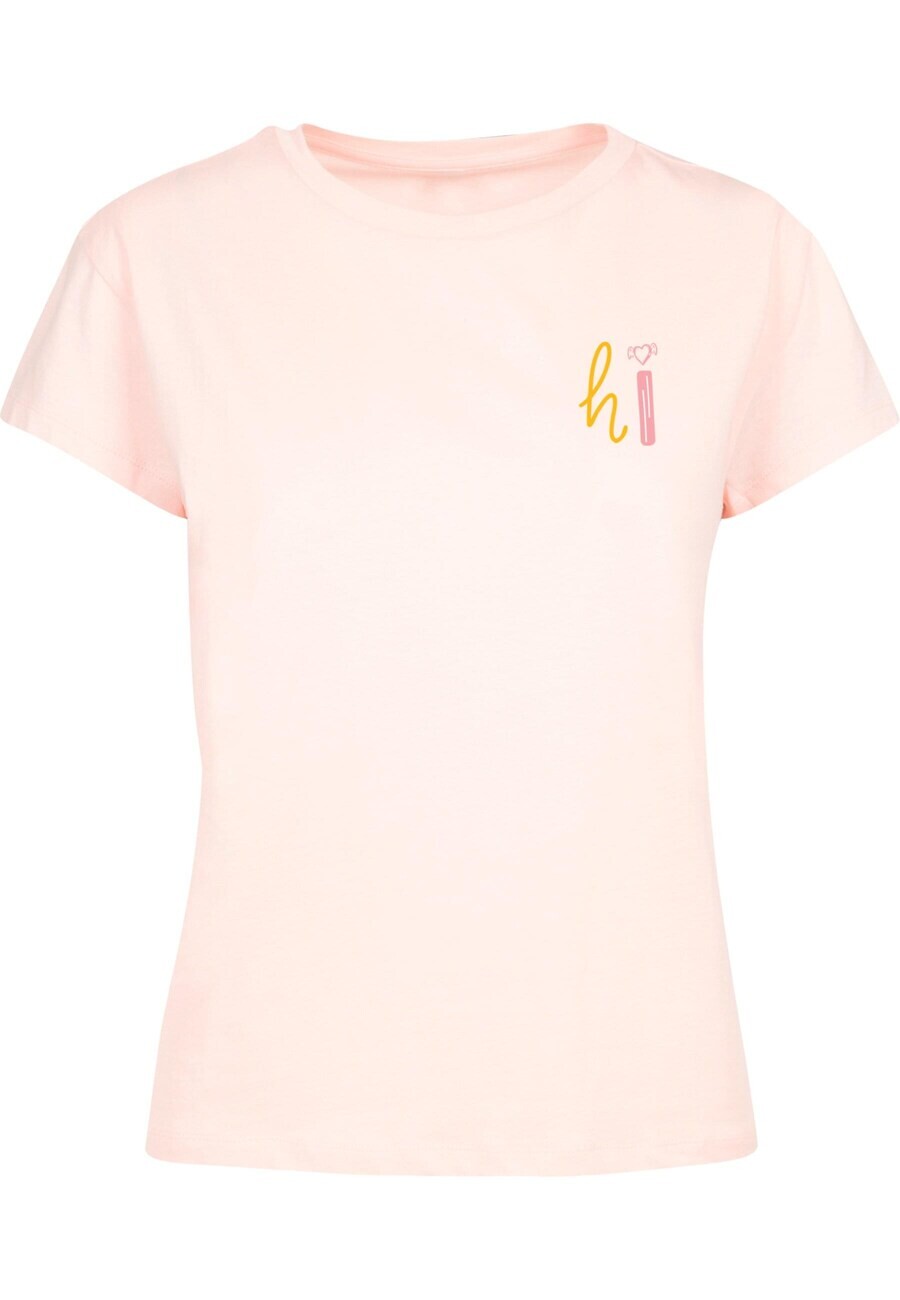 

Футболка Merchcode Shirt Wording - Hi, цвет eosin/pastel pink