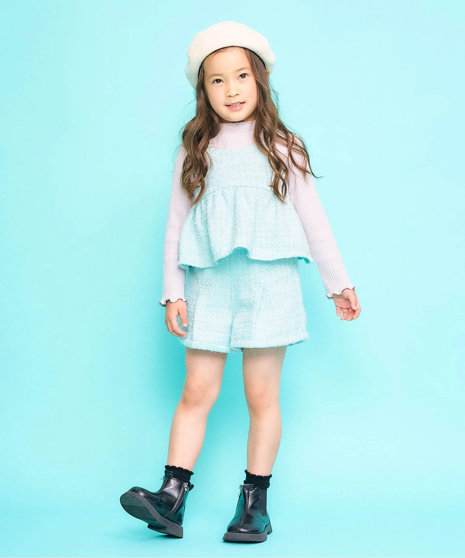 Детские шорты из твида Seraph FLUFFY SHORT PANTS мятные — фото 4