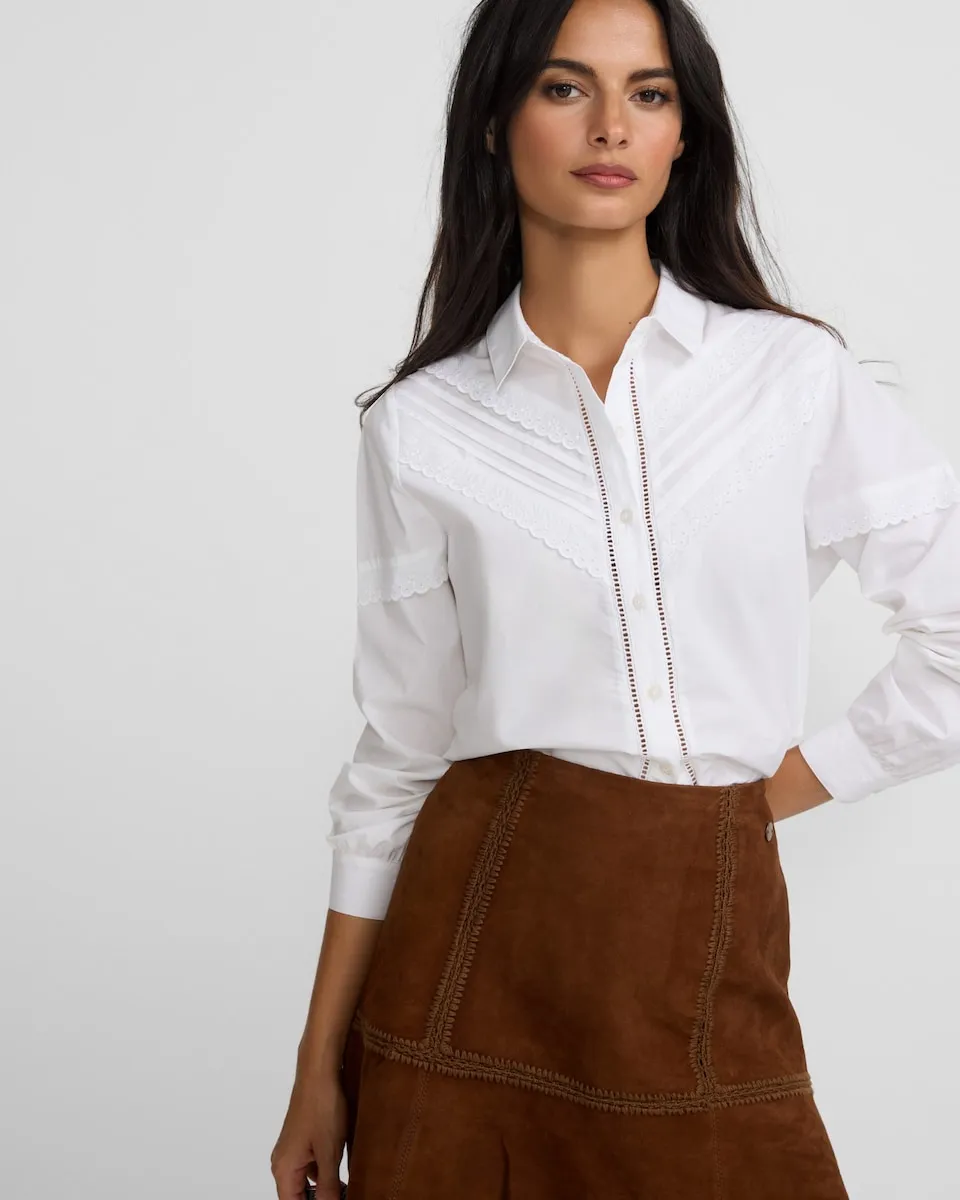

Женская рубашка с вышивкой белого цвета Silbon