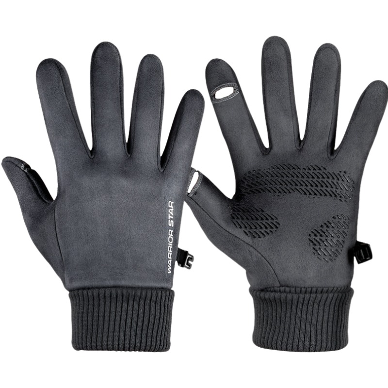 

Перчатки из полиэстера Unisex WARRIOR, classic серый[fleece anti-slip-exposed two fingers]