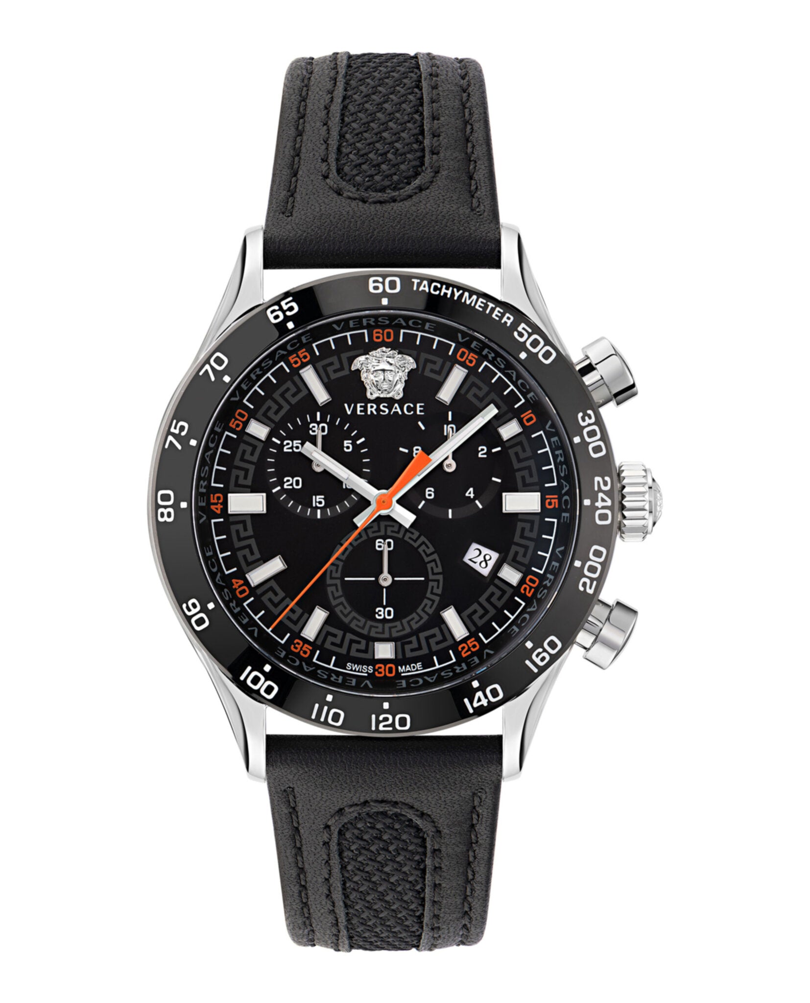 

Часы Hellenyium Chrono из кожи Versace, цвет stainless steel