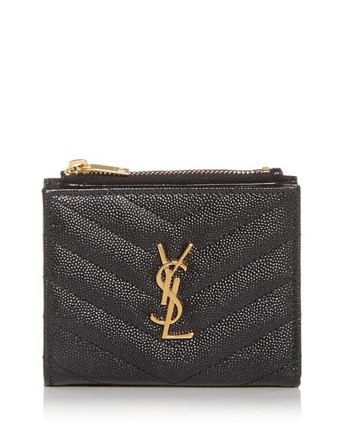 

Кассандра Мателасс&;eacute; Двойной кошелек Saint Laurent, цвет Black